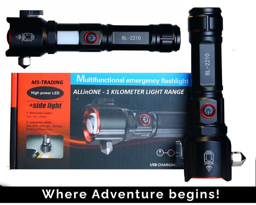 Super Bright Led flashlight torch waterproof Metal Body with 1 kilometer range For Home & Outdoor Work and safety light