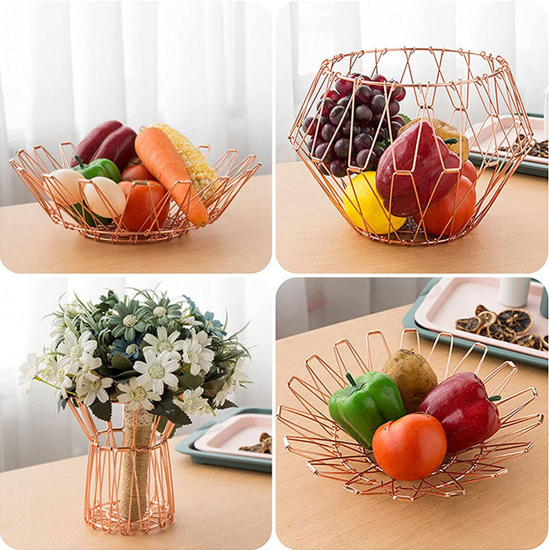 Multipurpose Stainless Steel Folding Mesh Basket for Kitchen