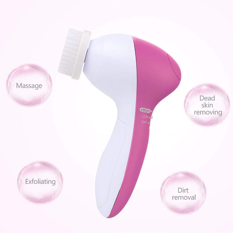 5 In 1  Facial Cleansing Brush Face Wash Body Massager Pore Cleaning Skin Care Tool