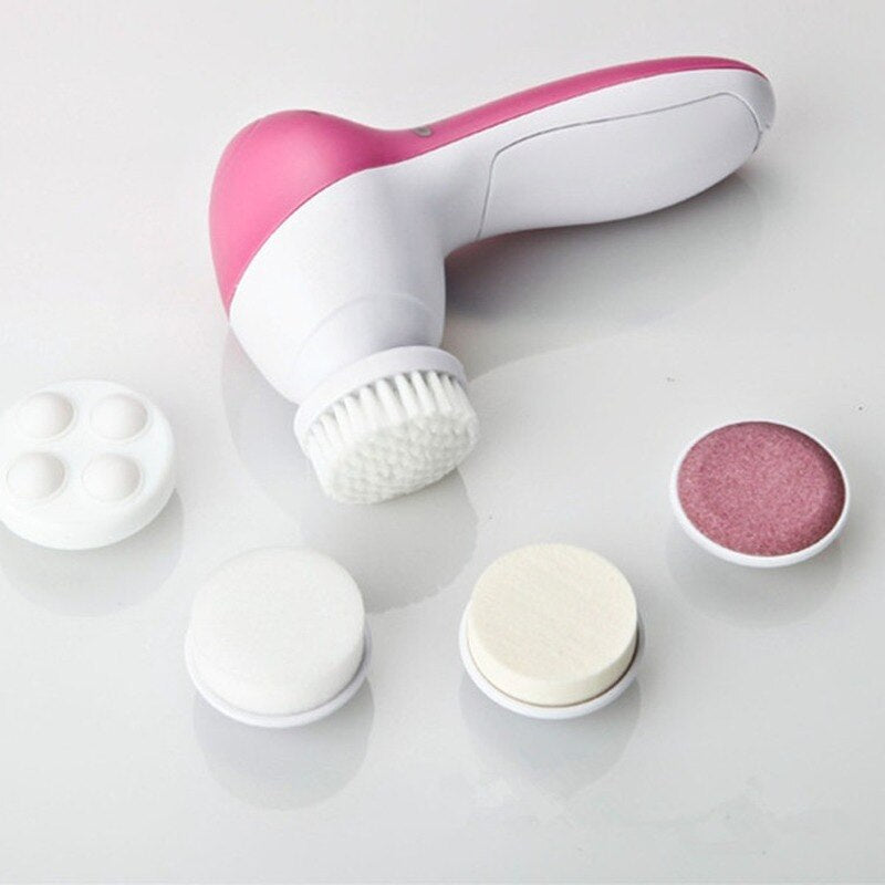 5 In 1  Facial Cleansing Brush Face Wash Body Massager Pore Cleaning Skin Care Tool