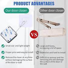 Portable Automatic Stainless Steel Door Closer Multifunctional Punch-Free Sensor Door Closer with Drawstring 1.2m length