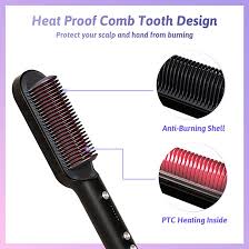 Hair Straightening Brush For Both Girls And Boys Electric Hair Straightener Curler Heating Styling Comb Straightening and Curling Hair