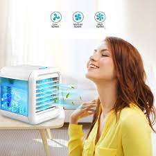 Portable Mini Desktop Air Conditioner USB Small Fan Cooling Humidifier Aromatherapy Air Cooler with Ice Water Tank